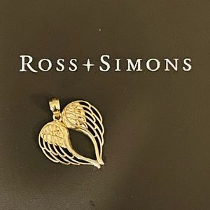 Ross Simons 14k angel wings heart pendant